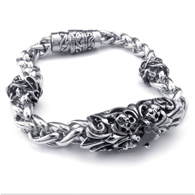 Bracelet Homme En Titane Moulé Et Diamant Noir Bracelet Homme En Titane Moulé Et Diamant Noir