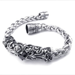 Bracelet Homme En Titane Moulé Et Diamant Noir
