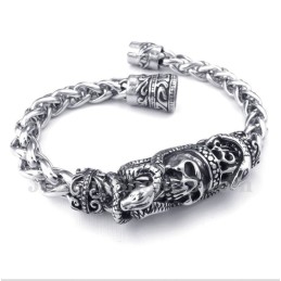 Bracelet Tête De Mort Moulée En Titane Pour Homme