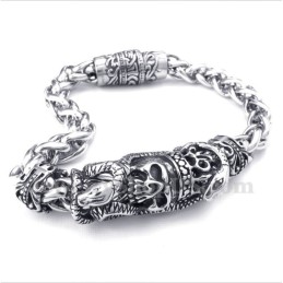Bracelet Tête De Mort Moulée En Titane Pour Homme
