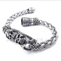 Bracelet Tête De Mort Moulée En Titane Pour Homme