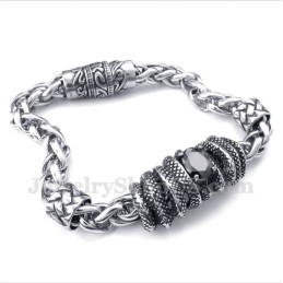 Bracelet Homme En Titane Moulé Et Diamant Noir