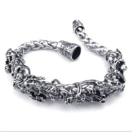 Bracelet Tête De Mort Moulée En Titane Pour Homme