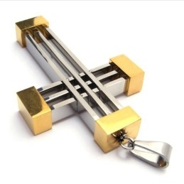 Pendentif Croix Tissée En Titane De Style Nouveau (Doré)