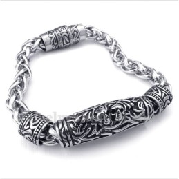 Bracelet Tête De Mort Moulée En Titane Pour Homme
