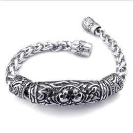 Bracelet Tête De Mort Moulée En Titane Pour Homme