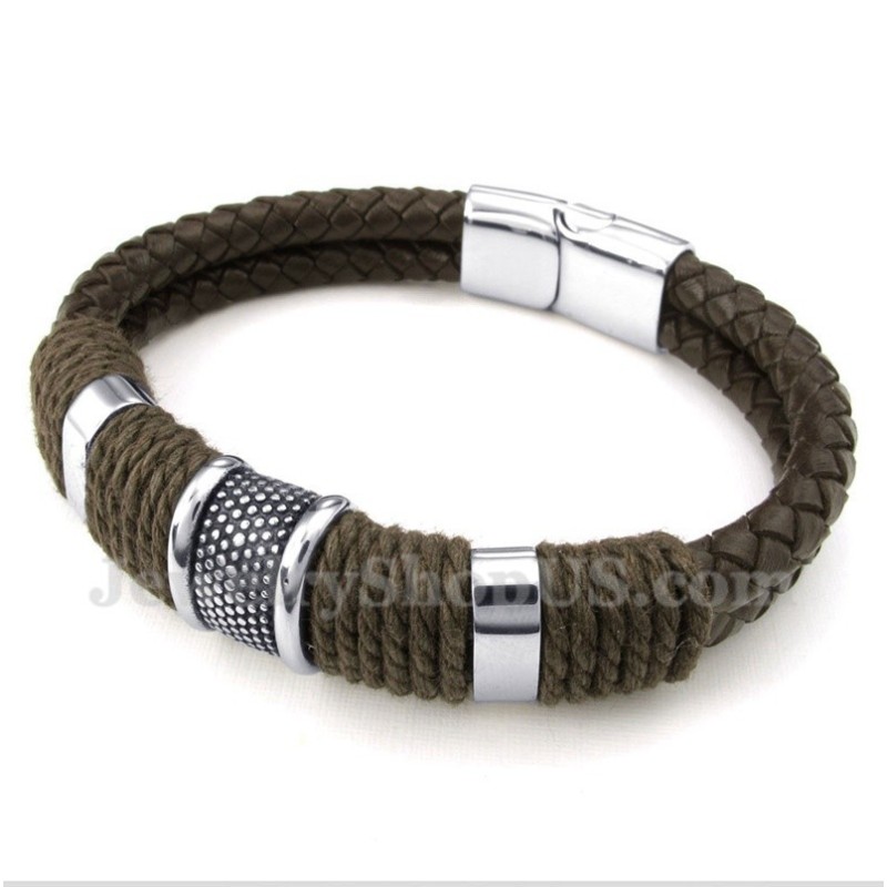 Bracelet En Cuir Et Titane Pour Homme Bracelet En Cuir Et Titane Pour Homme