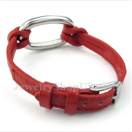 Bracelet En Cuir Et Titane Pour Homme