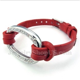 Bracelet En Cuir Et Titane Pour Homme
