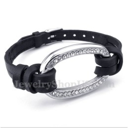 Bracelet En Cuir Et Titane Pour Homme