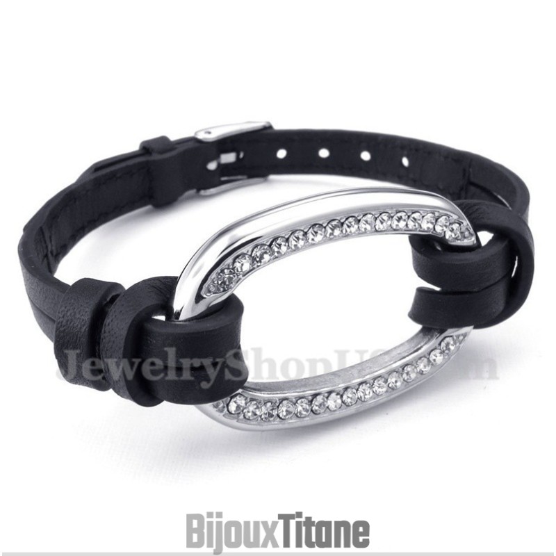 Bracelet En Cuir Et Titane Pour Homme Bracelet En Cuir Et Titane Pour Homme