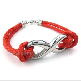 Bracelet En Cuir Et Titane Pour Homme Avec Symbole De L'Infini