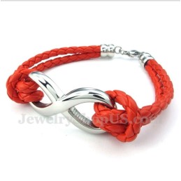 Bracelet En Cuir Et Titane Pour Homme Avec Symbole De L'Infini