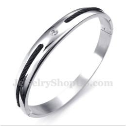 Bracelet Homme En Titane Et Diamants Noirs