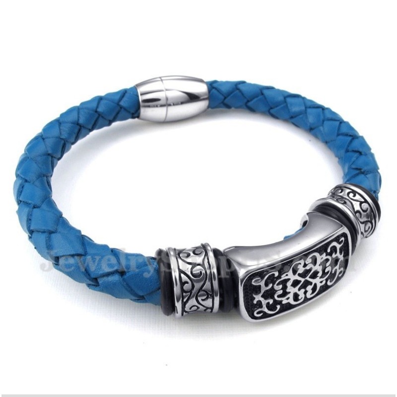 Bracelet En Cuir Et Titane Pour Homme Bracelet En Cuir Et Titane Pour Homme