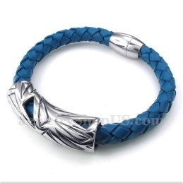 Bracelet En Cuir Et Titane Pour Homme