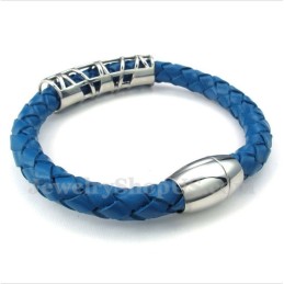 Bracelet En Cuir Et Titane Pour Homme