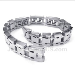 Bracelet Homme En Titane À Motif Méandre Grec