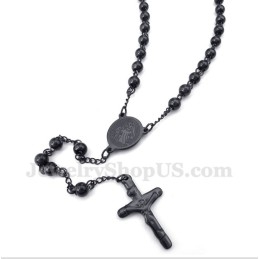 Collier Jésus Noir En Titane Pour Homme