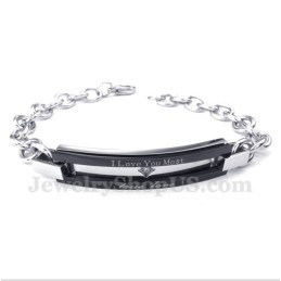Bracelet Couple Homme Titane Noir