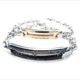 Bracelet Couple Homme Titane Noir
