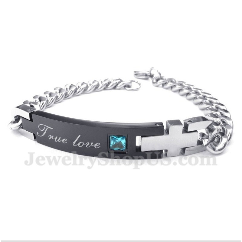 Bracelet Couple Homme Titane Diamant Bracelet Couple Homme Titane Diamant