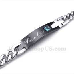 Bracelet Couple Homme Titane Diamant