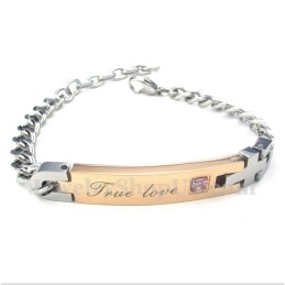 Bracelet Couple En Titane Et Diamants Pour Femme