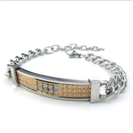 Bracelet Couple En Titane, Or Et Diamants Pour Femme