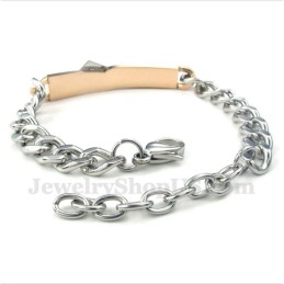Bracelet Couple En Titane Et Or Pour Femme