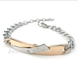 Bracelet Couple En Titane Et Or Pour Femme