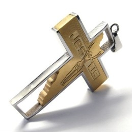 Pendentif Croix De Jésus En Titane (Doré)