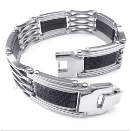 Bracelet Homme En Titane À Motif Méandre Grec