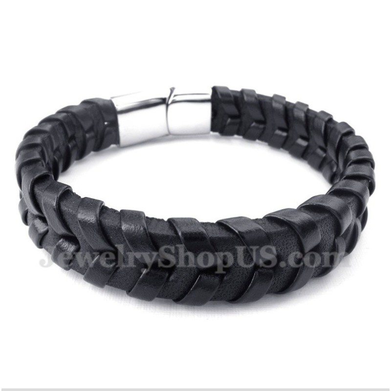 Bracelet En Cuir Et Titane Pour Homme Bracelet En Cuir Et Titane Pour Homme