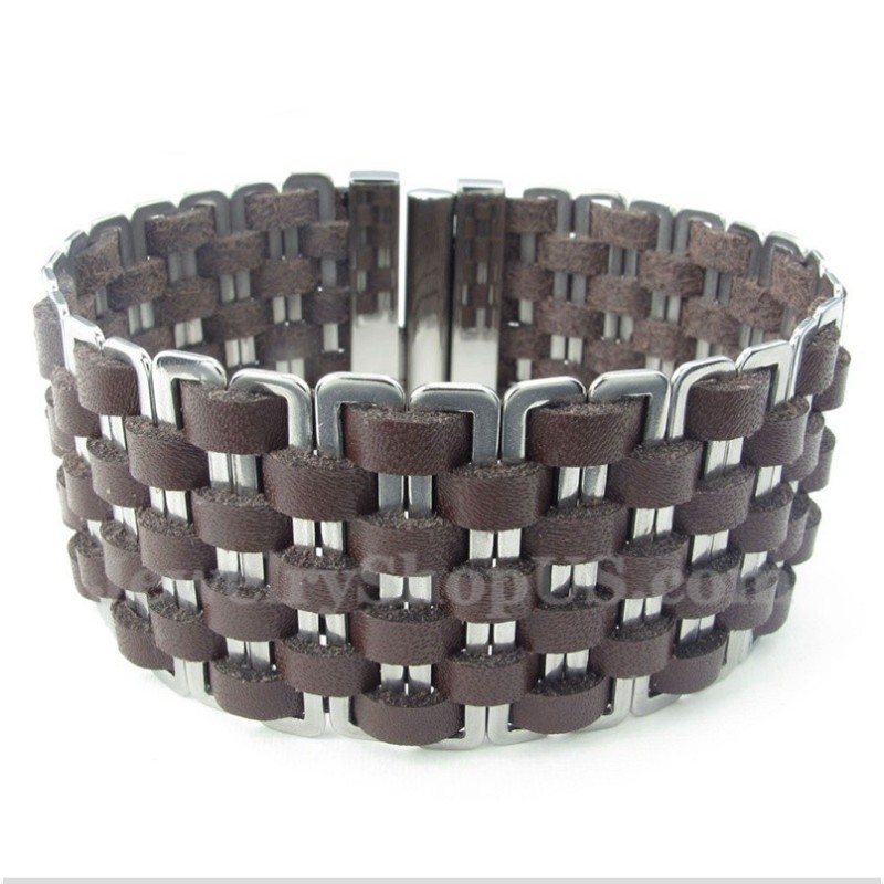 Bracelet En Cuir Et Titane Pour Homme Bracelet En Cuir Et Titane Pour Homme