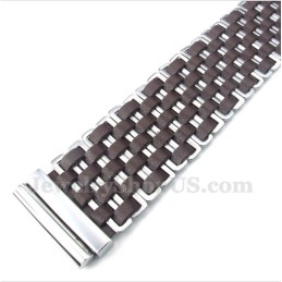 Bracelet En Cuir Et Titane Pour Homme