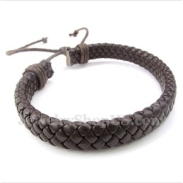 Bracelet En Cuir Et Titane Pour Homme