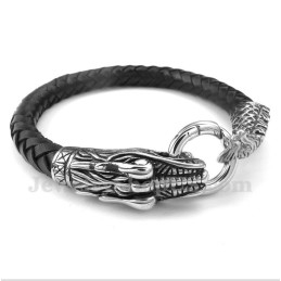 Bracelet En Cuir Et Titane Pour Homme