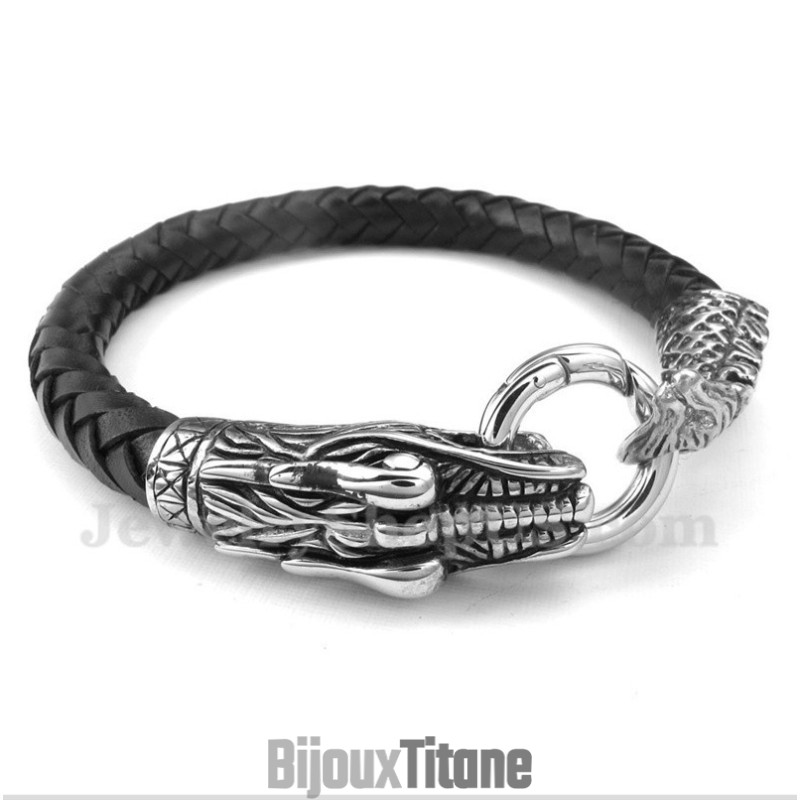 Bracelet En Cuir Et Titane Pour Homme Bracelet En Cuir Et Titane Pour Homme