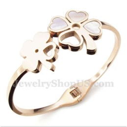 Bracelet Trèfle En Titane Et Or Rose Pour Homme