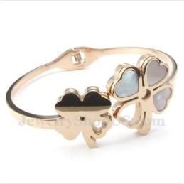 Bracelet Trèfle En Titane Et Or Rose Pour Homme