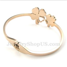 Bracelet Trèfle En Titane Et Or Rose Pour Homme