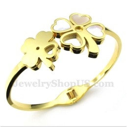 Bracelet Trèfle En Titane Et Or Pour Homme