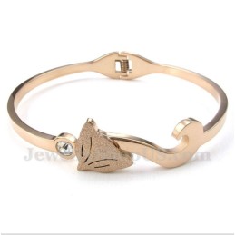 Bracelet Renard En Titane Et Or Rose Pour Homme