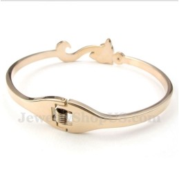 Bracelet Renard En Titane Et Or Rose Pour Homme