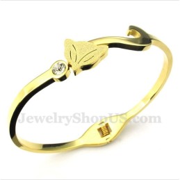 Bracelet Homme En Titane Et Or Avec Renard