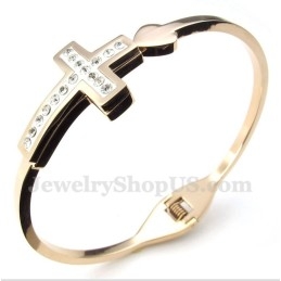 Bracelet Croix En Titane Et Or Rose Pour Homme