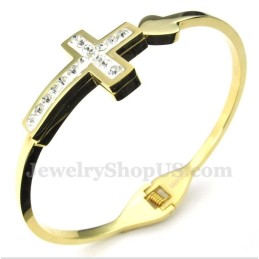 Bracelet Croix En Titane Et Or Pour Homme