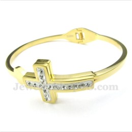 Bracelet Croix En Titane Et Or Pour Homme
