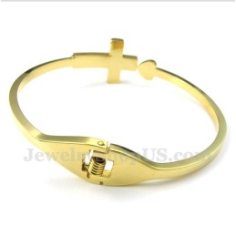 Bracelet Croix En Titane Et Or Pour Homme